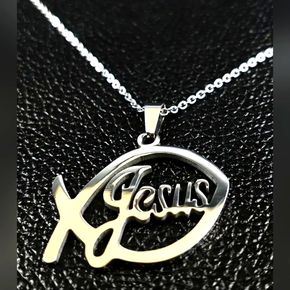 Jesus xfish necklace